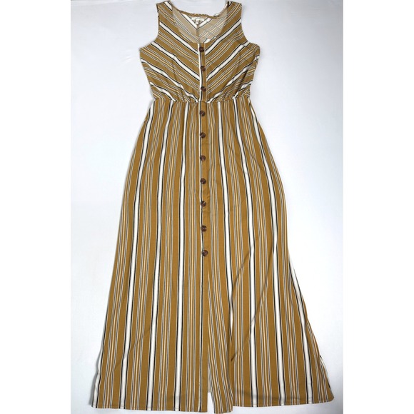 Maurices Striped Maxi Dress Button‎ Front Sleeveless Casual S - Picture 1 of 3